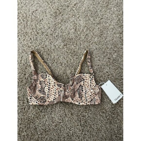 Vitamin A Other - Vitamin A Womens Wired Snake Print Swim Top Beach Size 8 Medium Tie Back